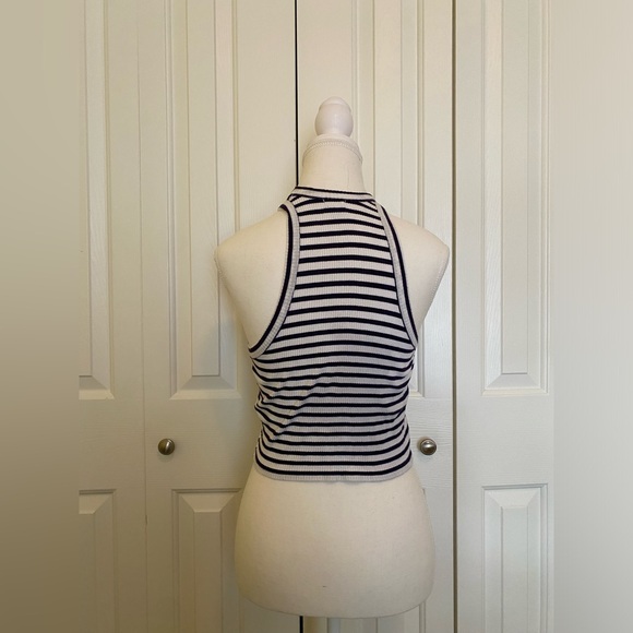 Garage Navy Blue & White Striped Tank Top Women’s Size Medium - Picture 5 of 5